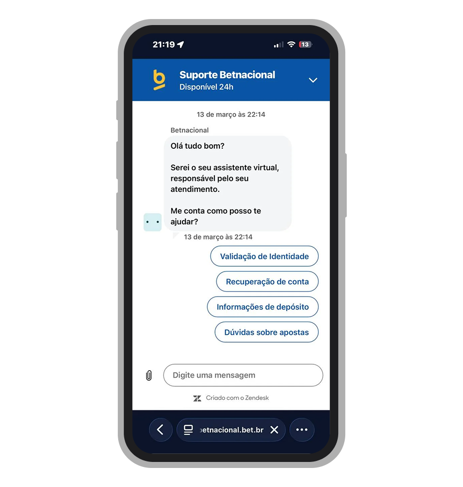 Chat ao vivo da Betnacional