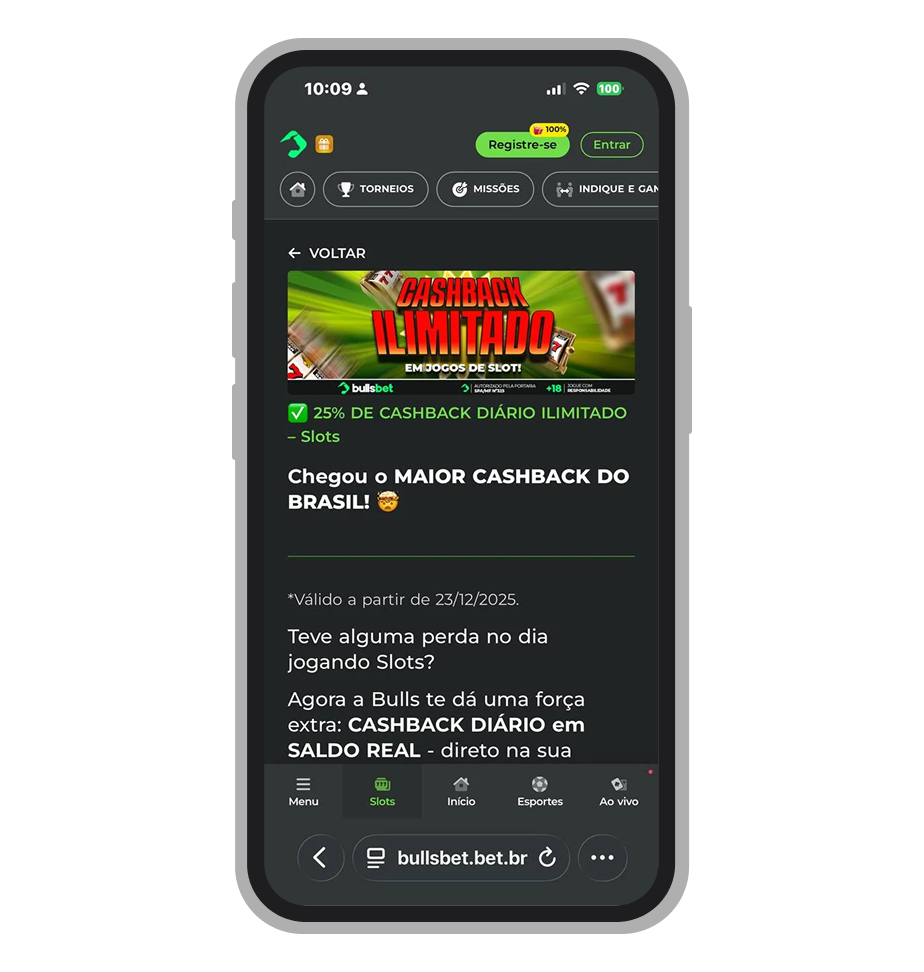 Oferta de cashback da Bullsbet 