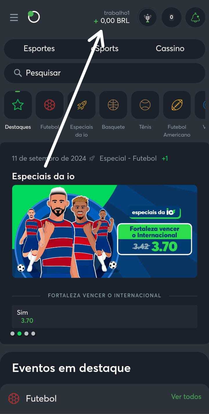Acesse a seção de pagamentos