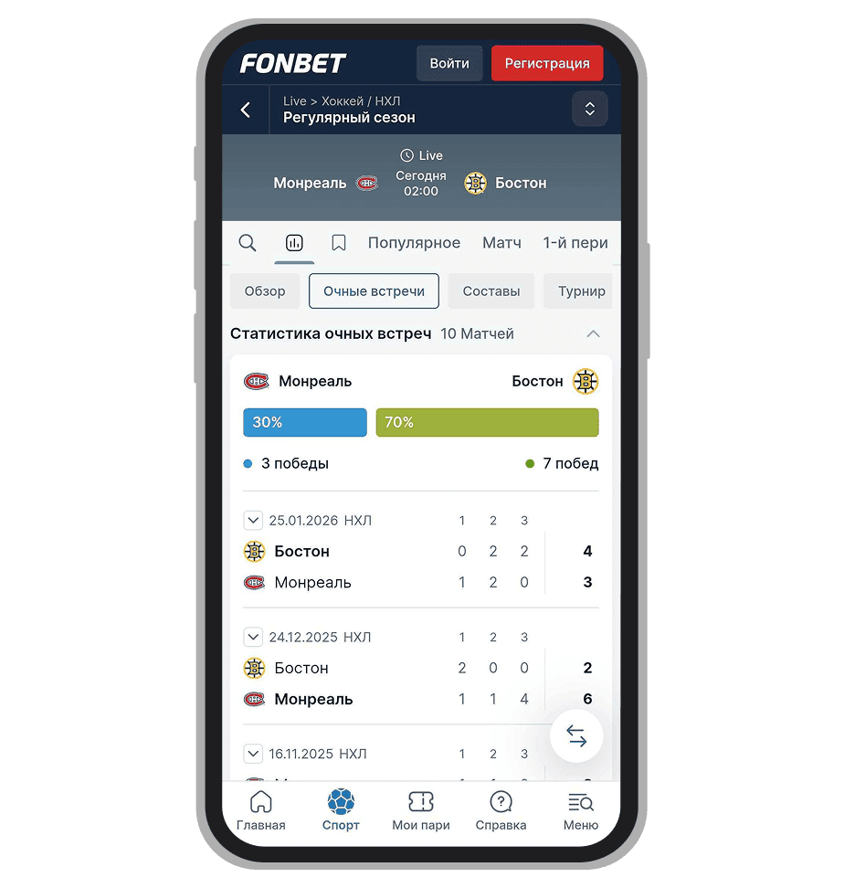 Мобильный сайт Fonbet