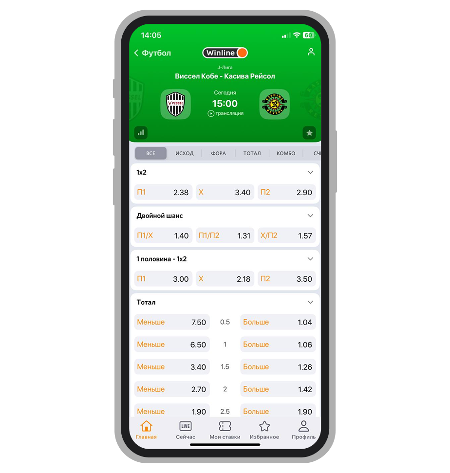 Линия на футбольный матч