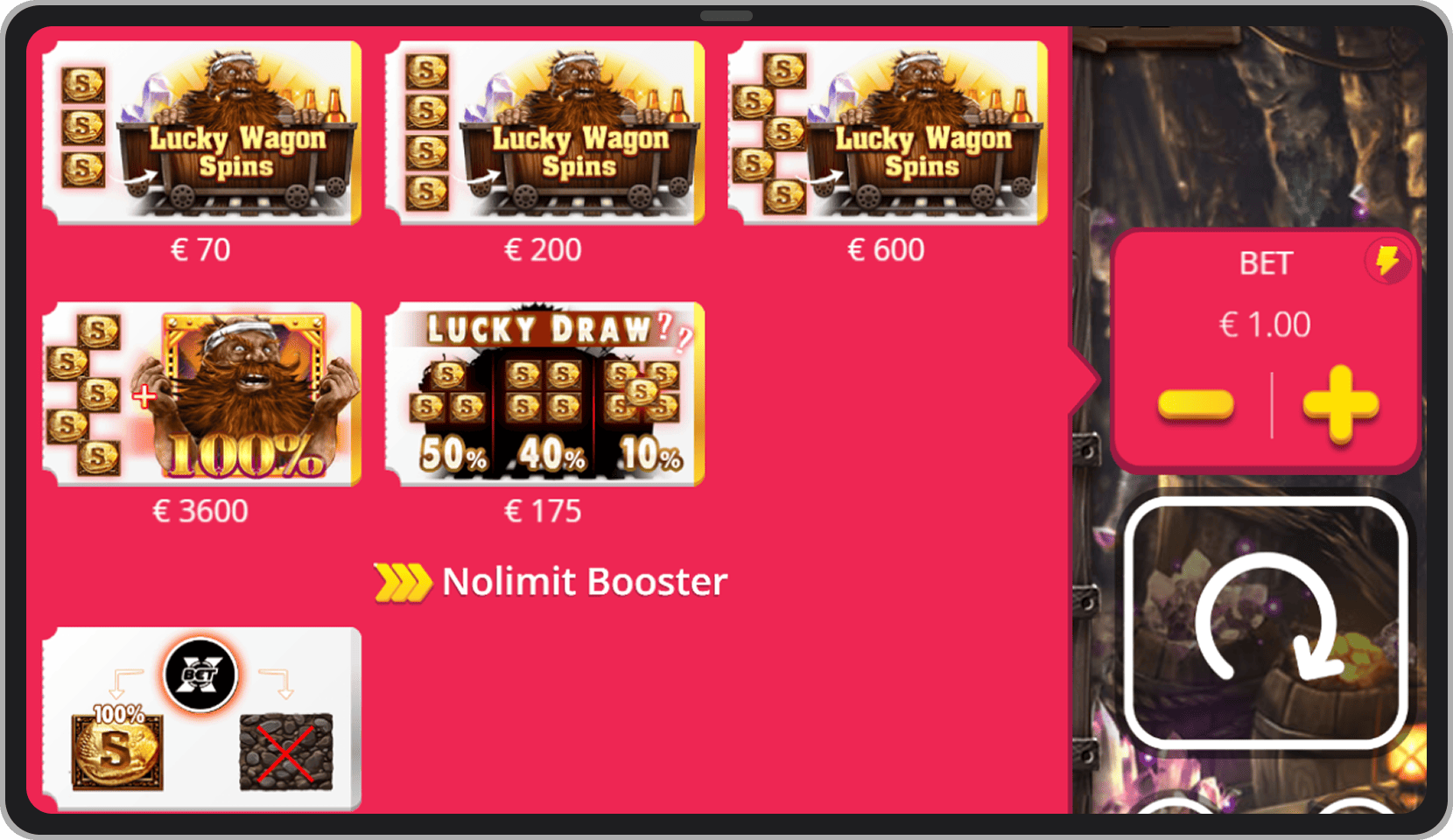 Meniul Cumpărare Bonus