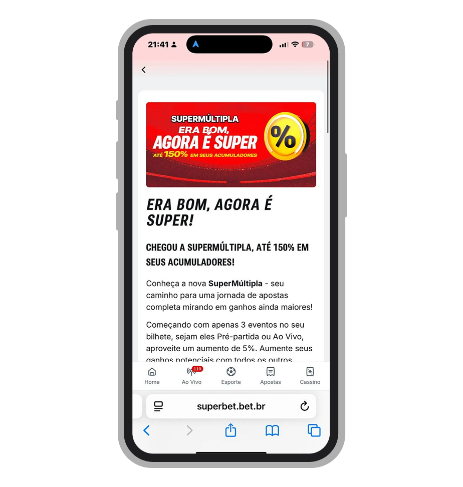 Faça apostas múltiplas na Superbet e receba bônus 