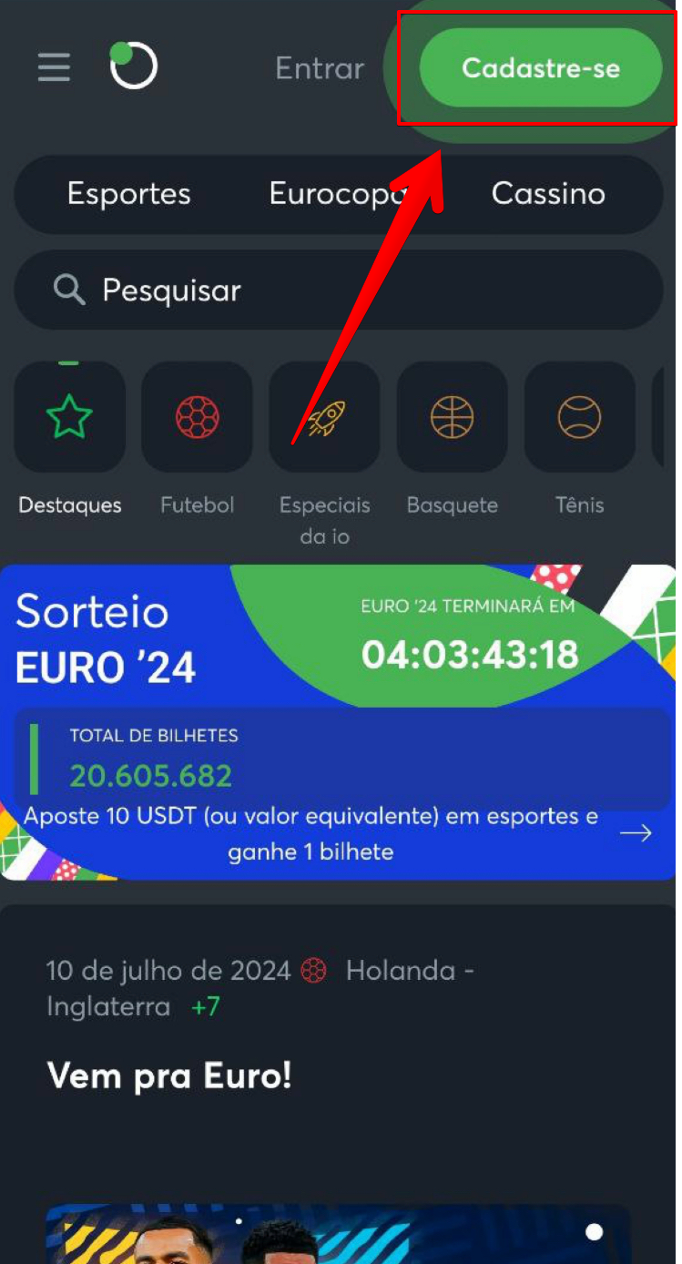 Começa o seu registro