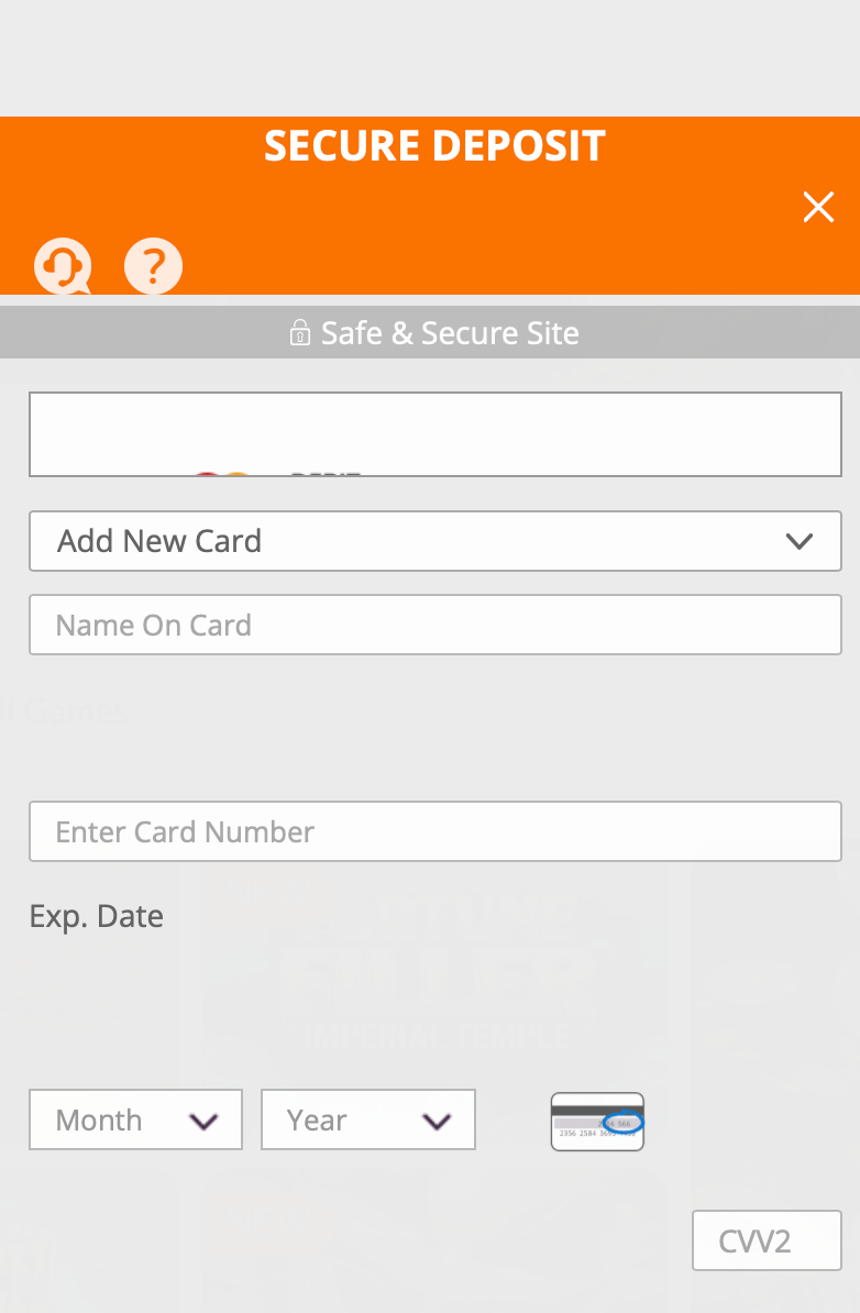Enter card information