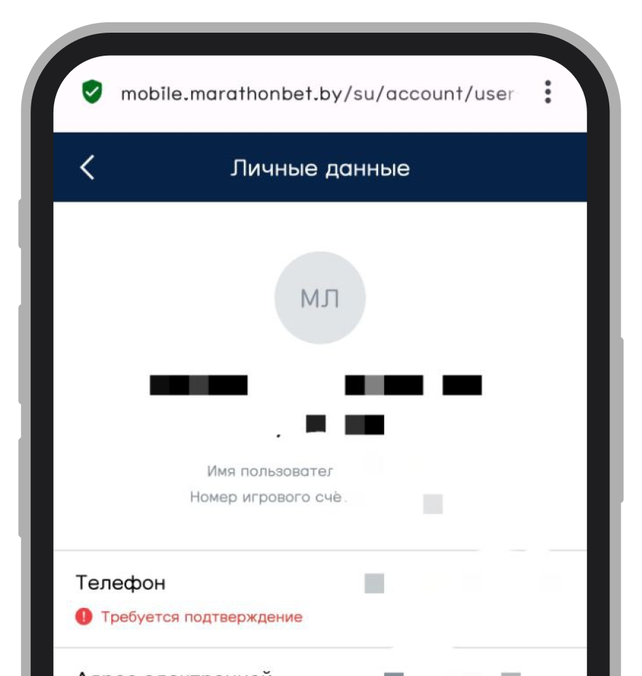 Верификация и личные данные в кабинете
