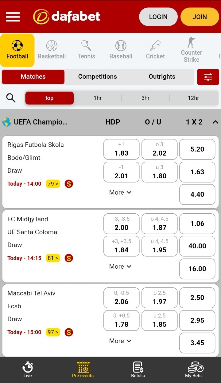 Escolhe um esporte Dafabet em que quer apostar