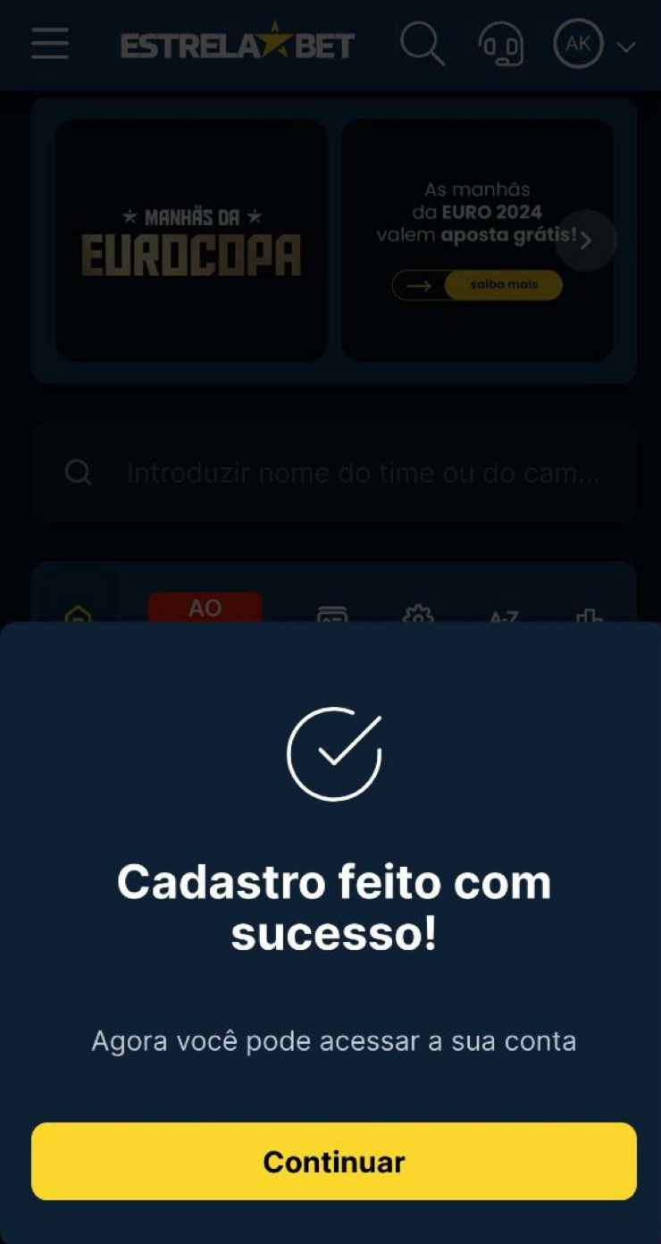 Cadastro finalizado com sucesso