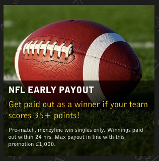 Fitzdares NFL Early Payout Offer