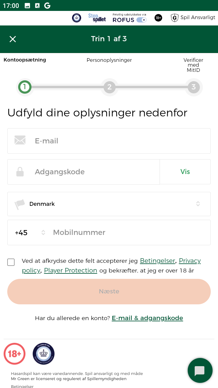 Registreringsformular