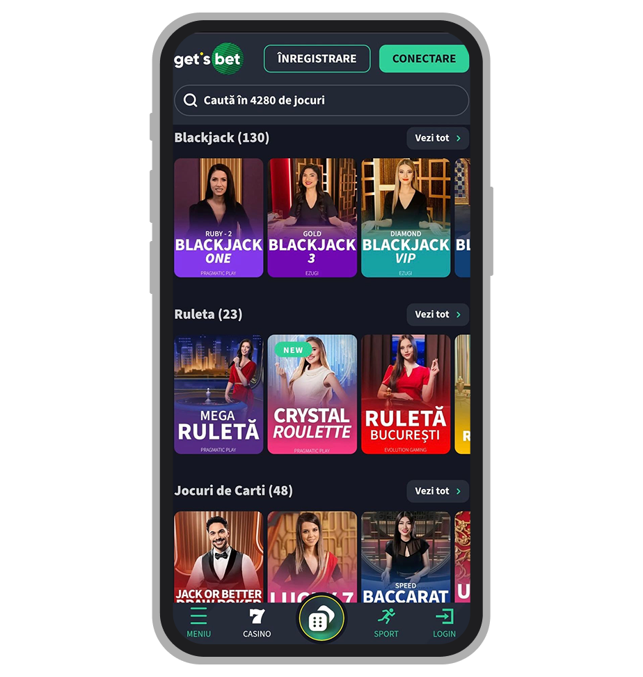 Versiune mobil Get’s Bet Casino