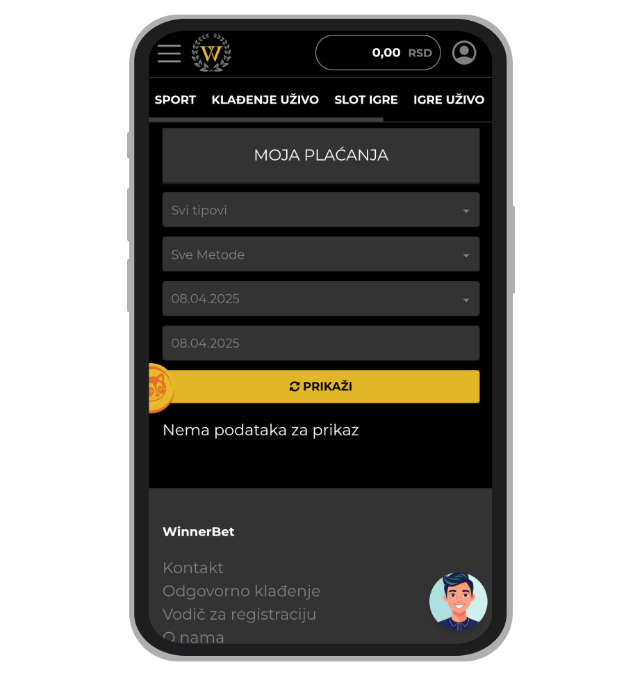 Winnerbet isplata na tekući račun