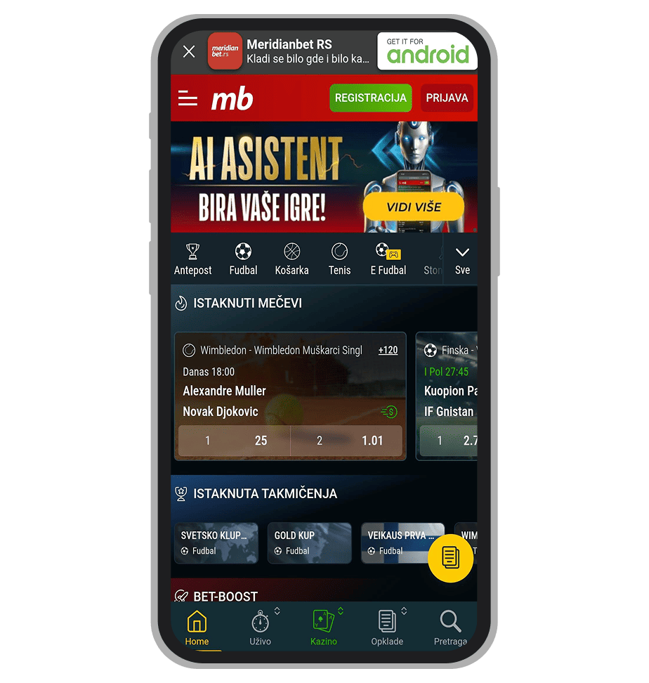 MeridianBet web sajt