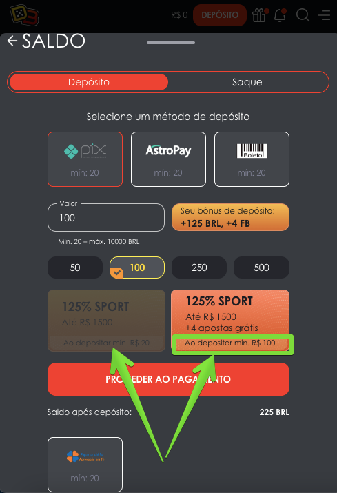 Duas alternativas de bonificação