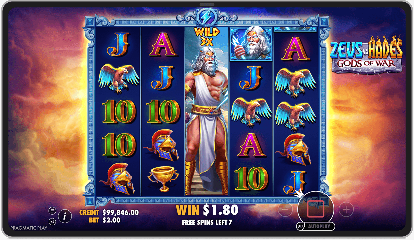 Bonus game in Zeus' mode