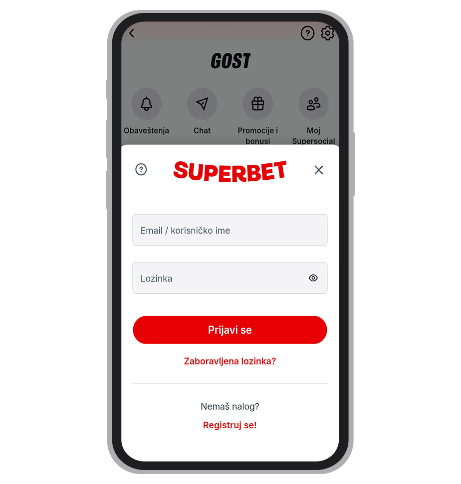 Logovanje na Superbet