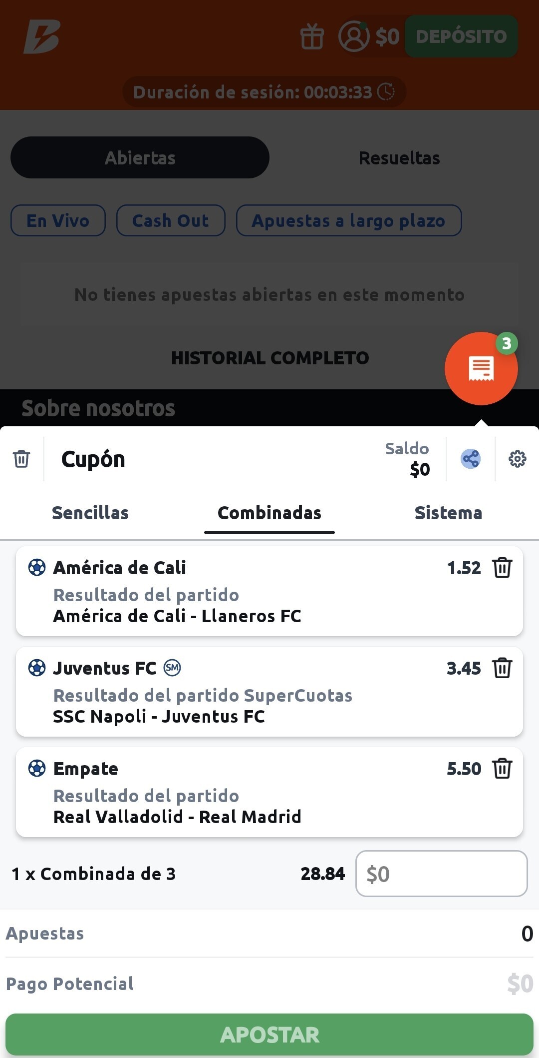 Cupón de apuestas, Betano móvil