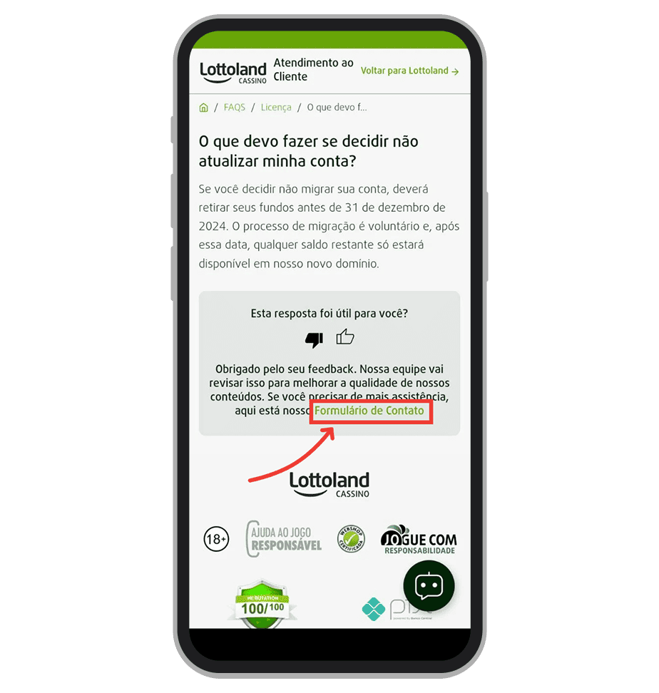 Acesse o “Formulário de Contato”