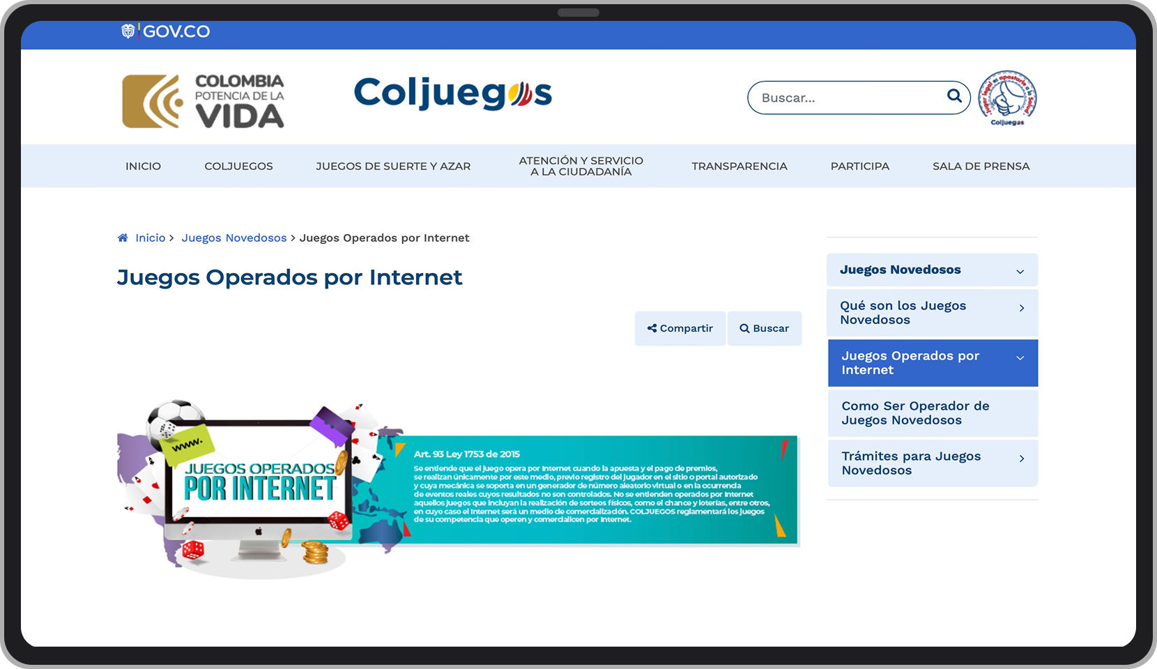 Portal de Coljuegos