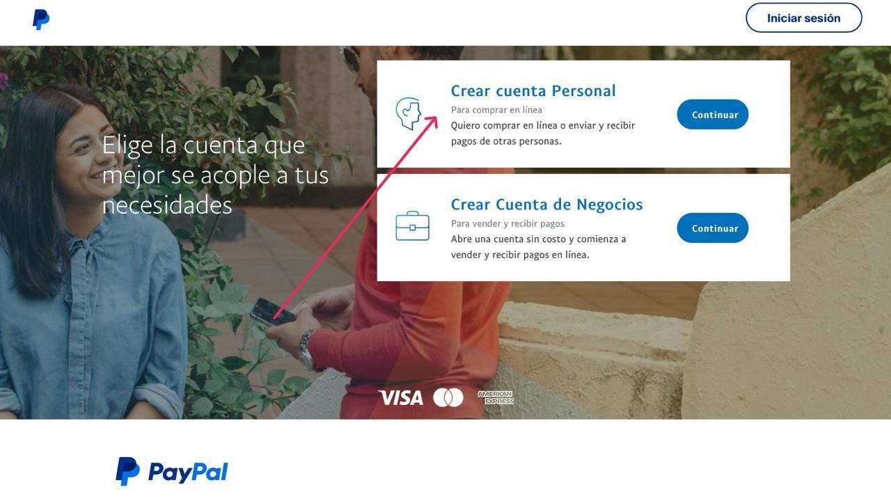 Botón “Crear Cuenta Personal”