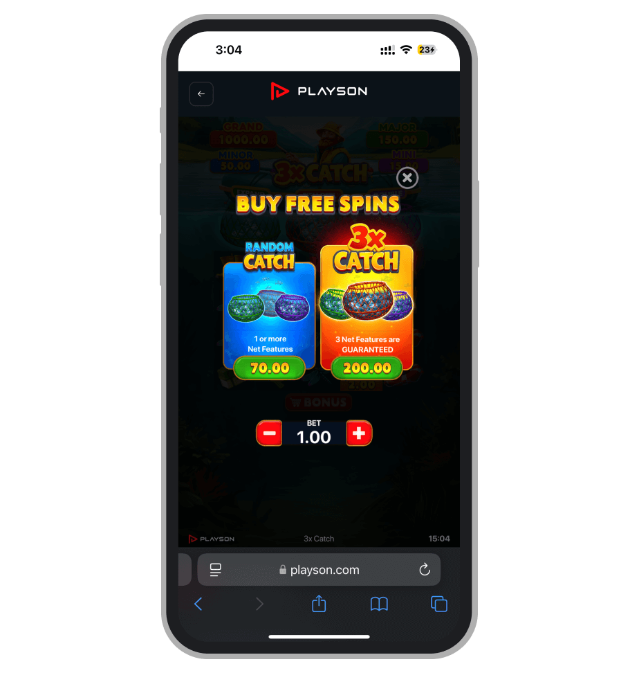 3xCatch покупка бонуса