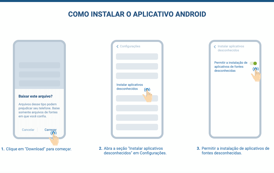  Instalação do aplicativo 1xBet para Android