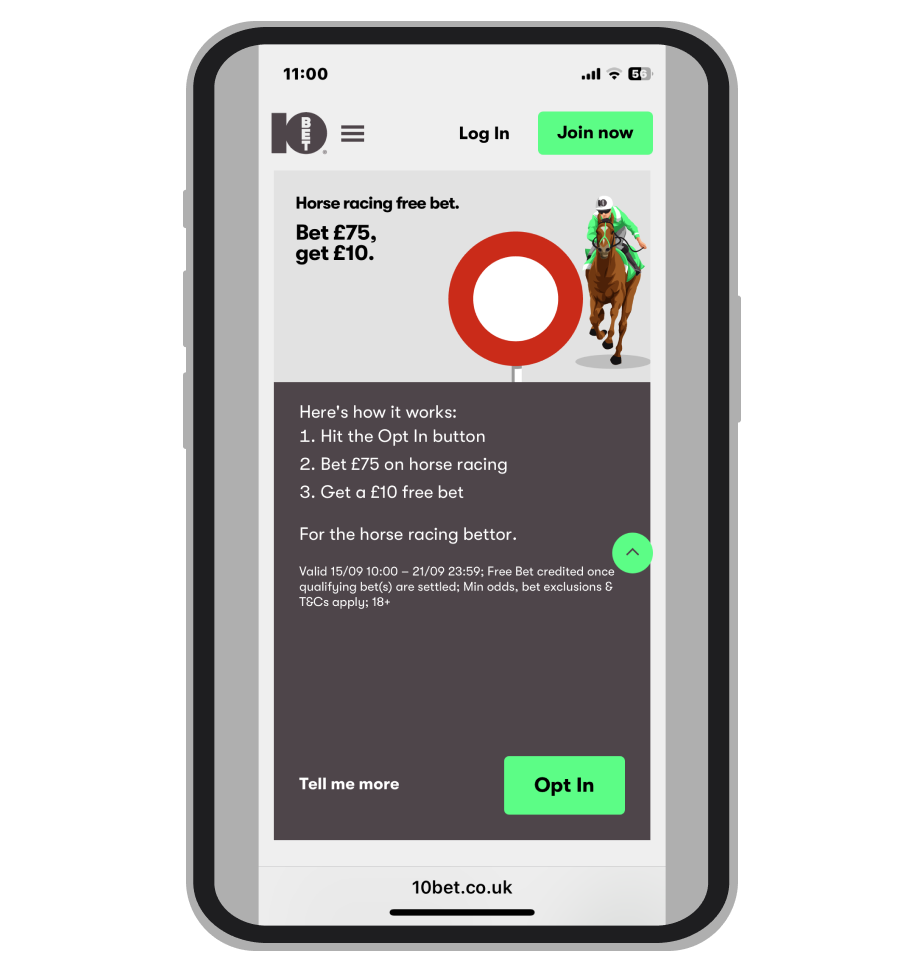 10bet Horse betting offer