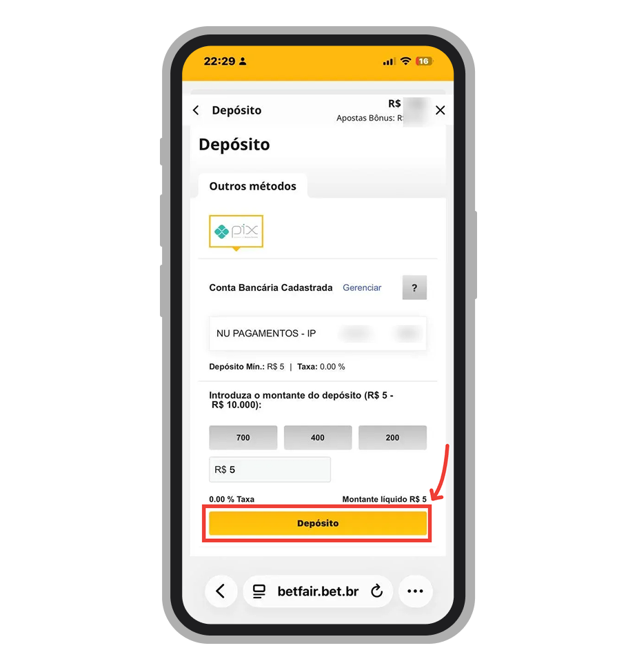 Digite o valor de pagamento e confirme a transação