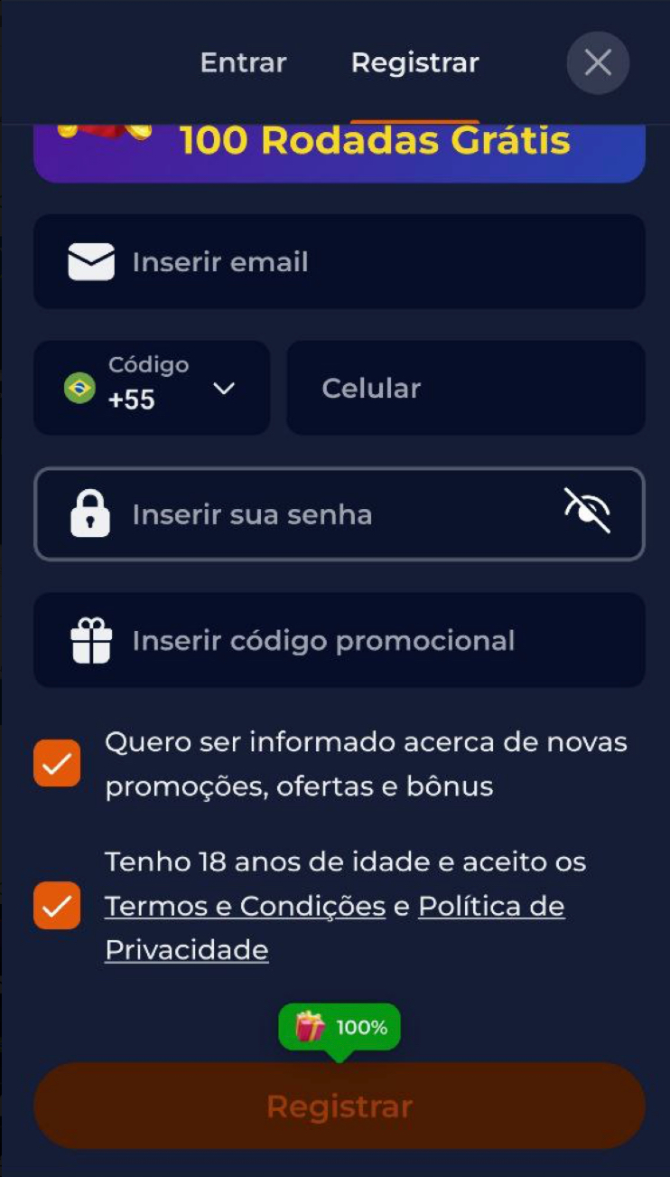 Informe o seu celular e e-mail 