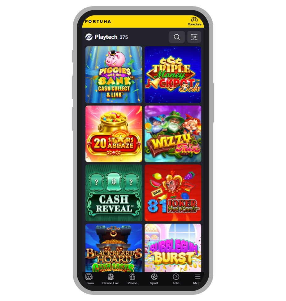 Jocuri Playtech la Fortuna