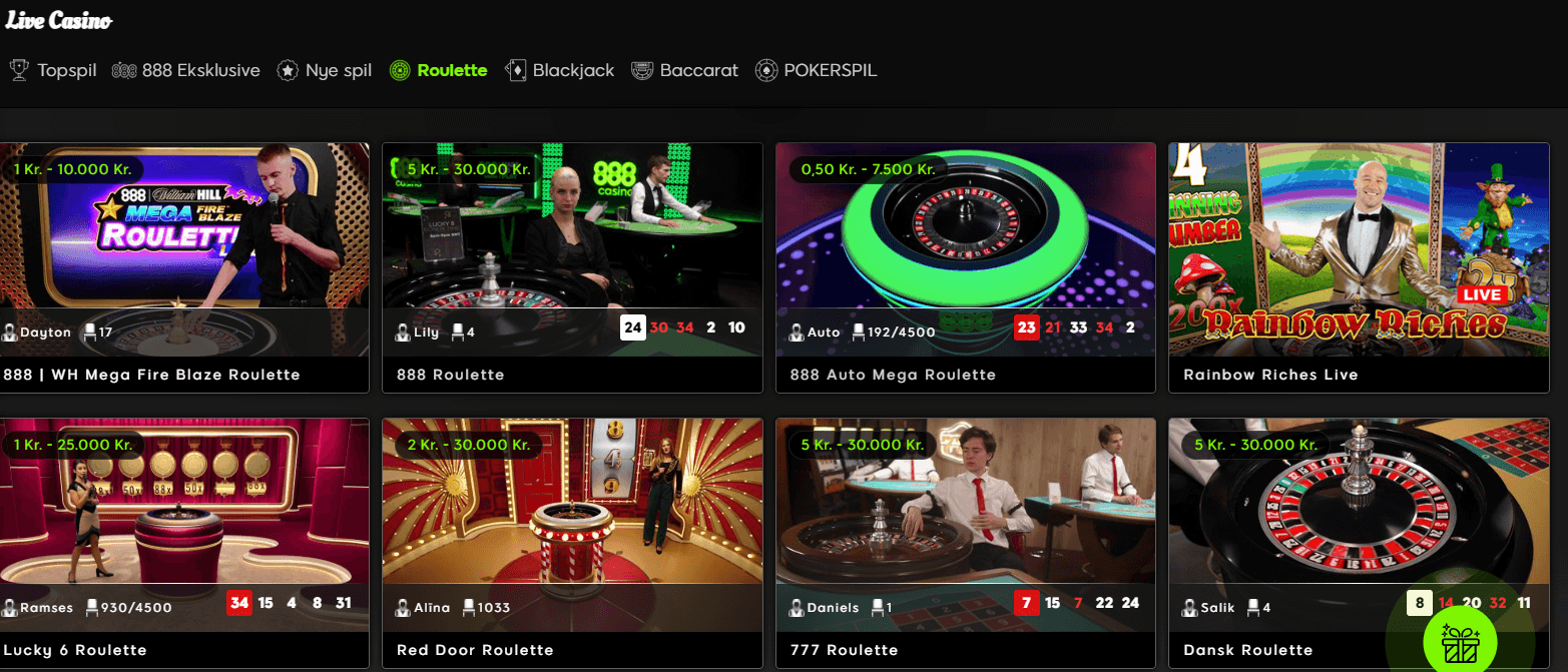 888casino Live Roulette