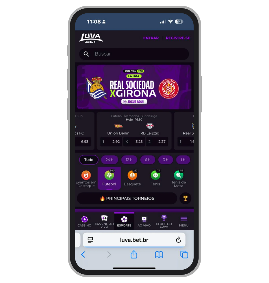 O site móvel da Luva.bet