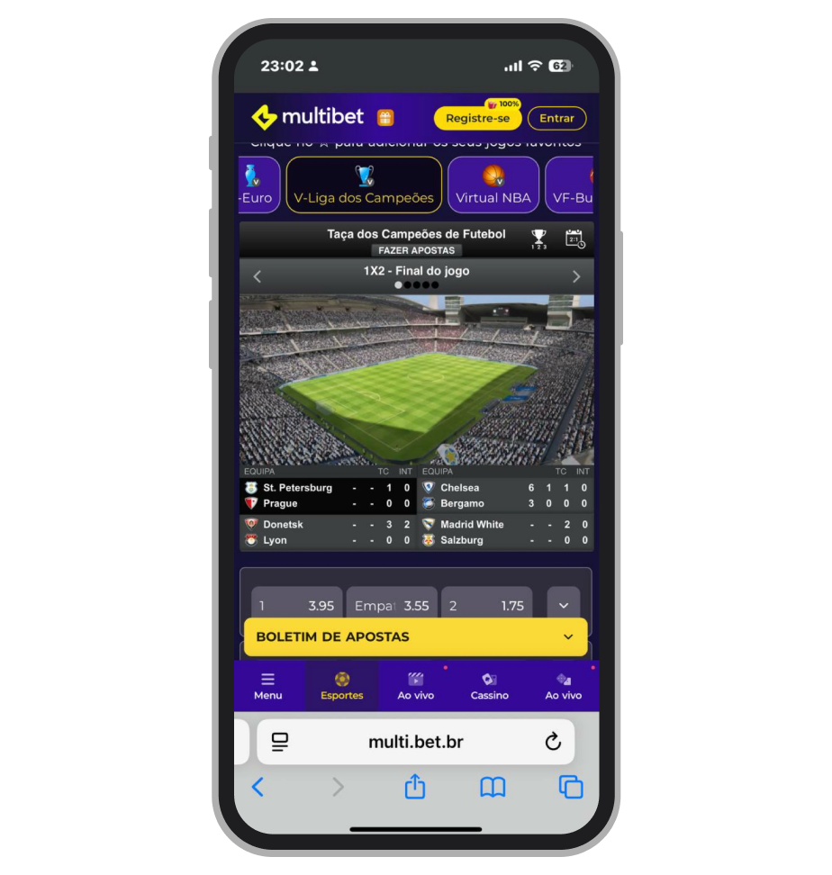 A seção de esportes virtuais na Multibet