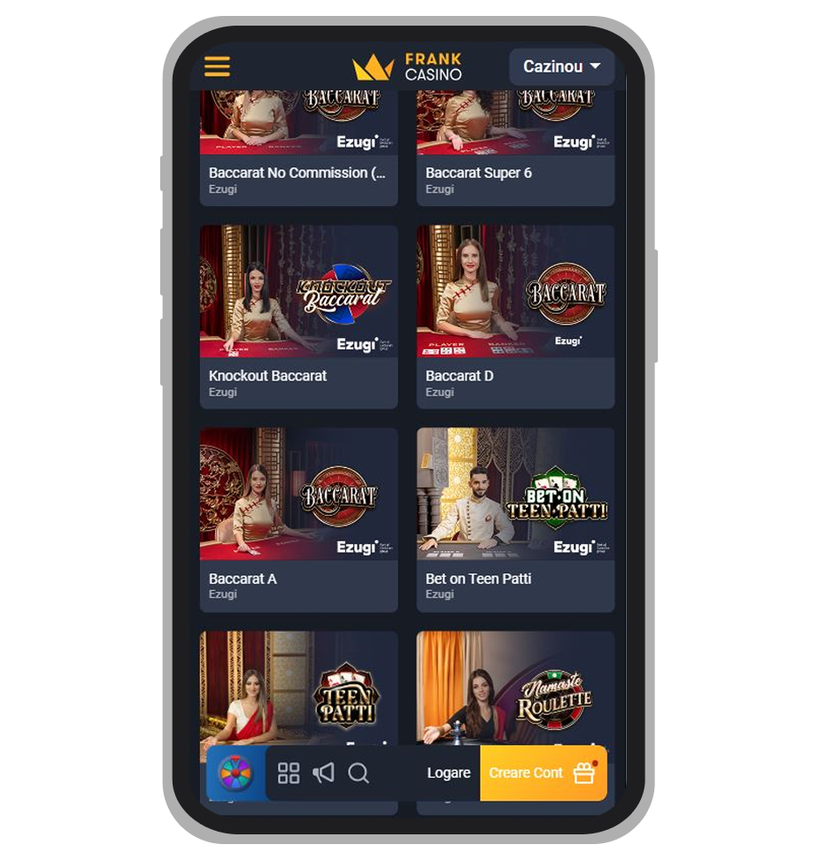 Baccarat la Frank Casino