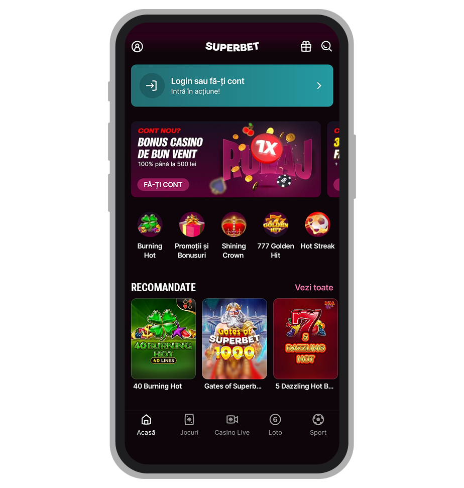 Prima pagină Superbet