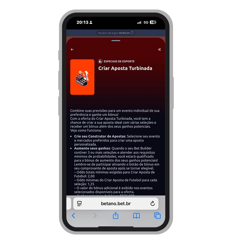 A promoção da Betano Criar Aposta Turbinada