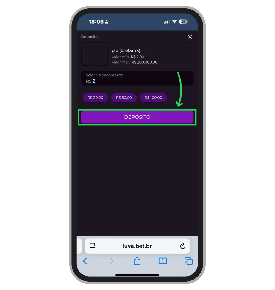 Digite o valor desejado