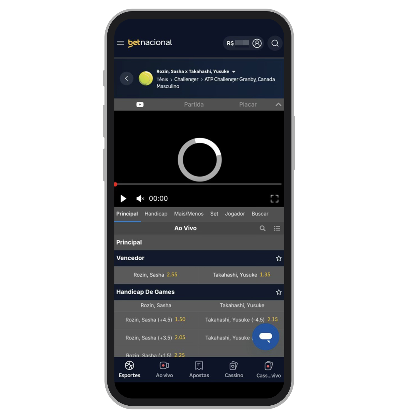 O app da Betnacional apresenta travamentos 