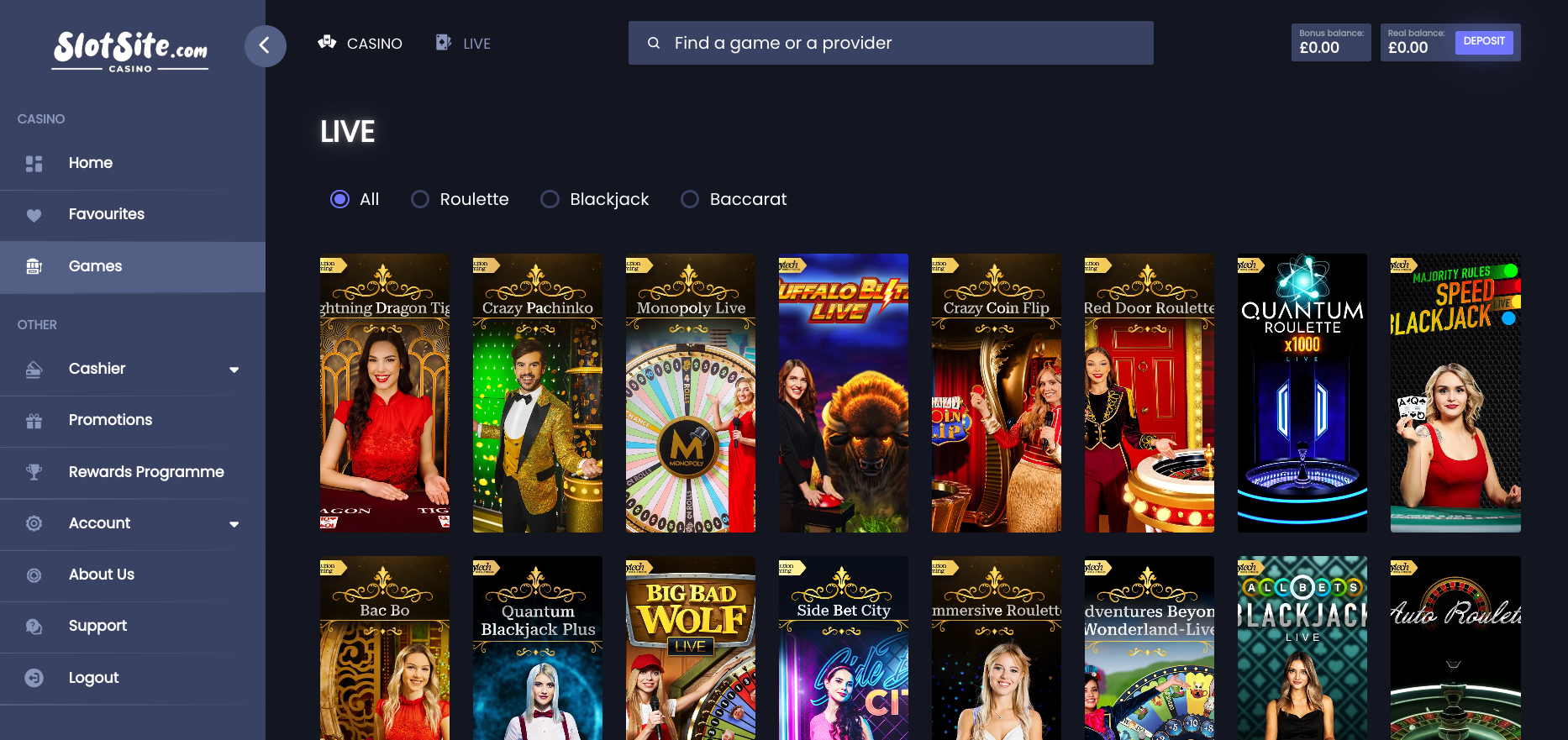 Slot Site Live Casino