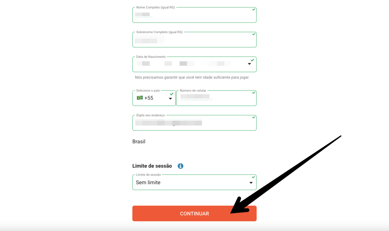 Adicone informações pessoais