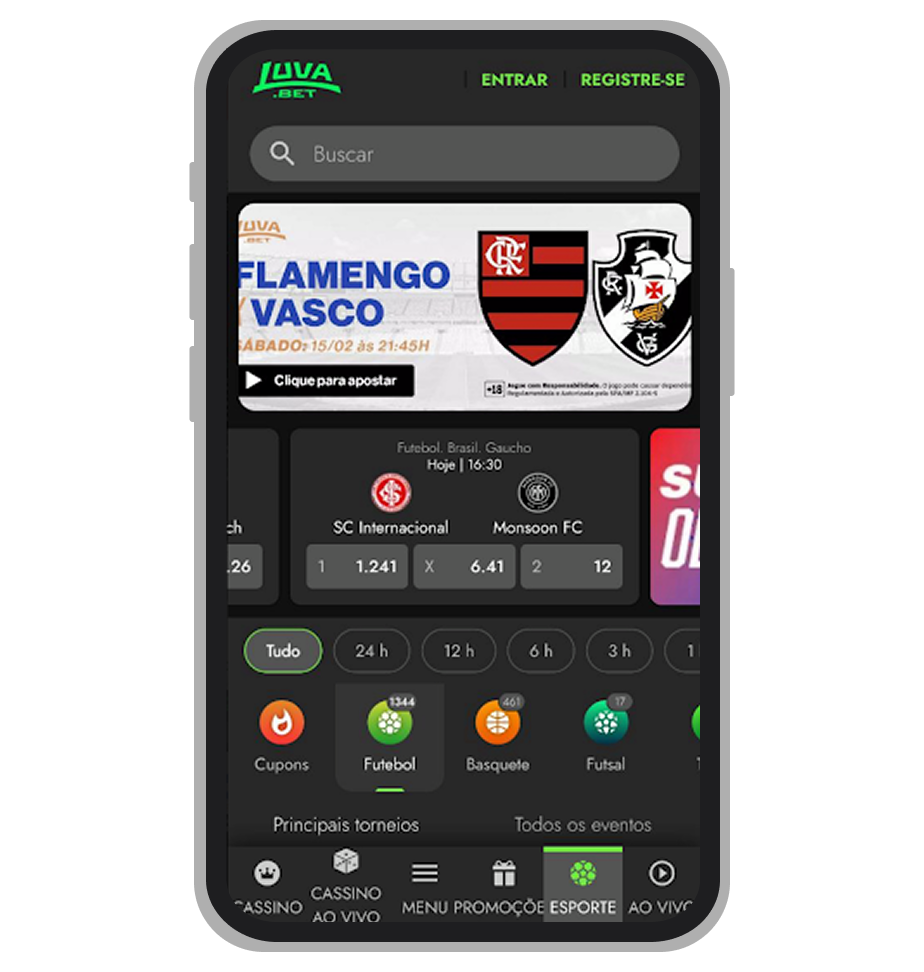 O site mobile da Luva.bet 