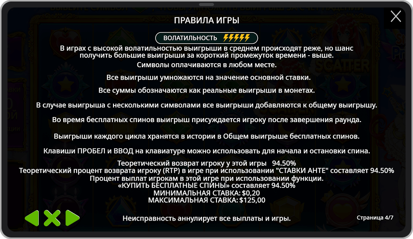 Скриншот с правилами