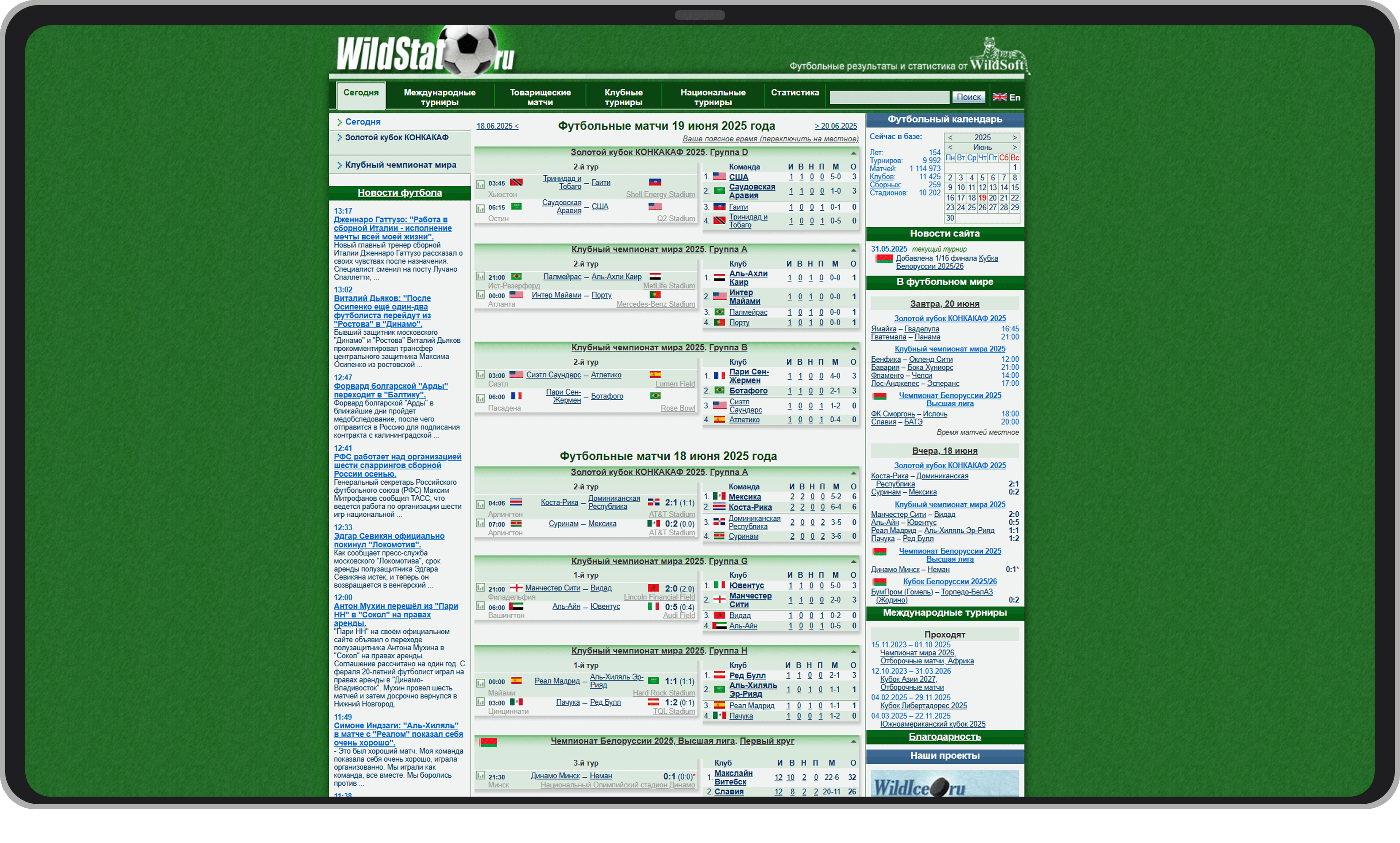 Главная страница сайта WildStat