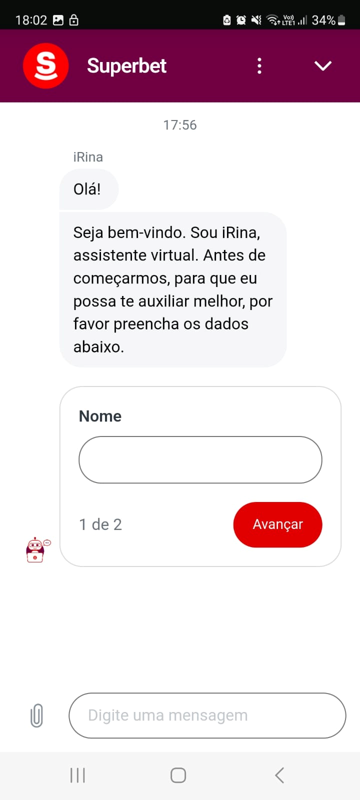 Chat da Superbet