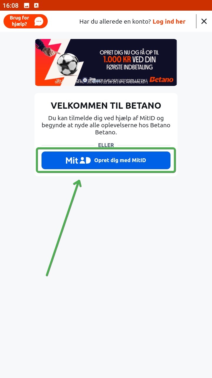 Start af registrering