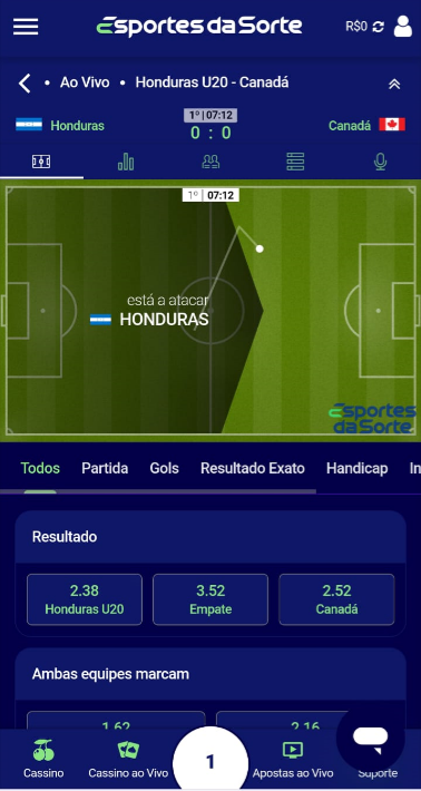 Como apostar na Esportes da Sorte ao vivo