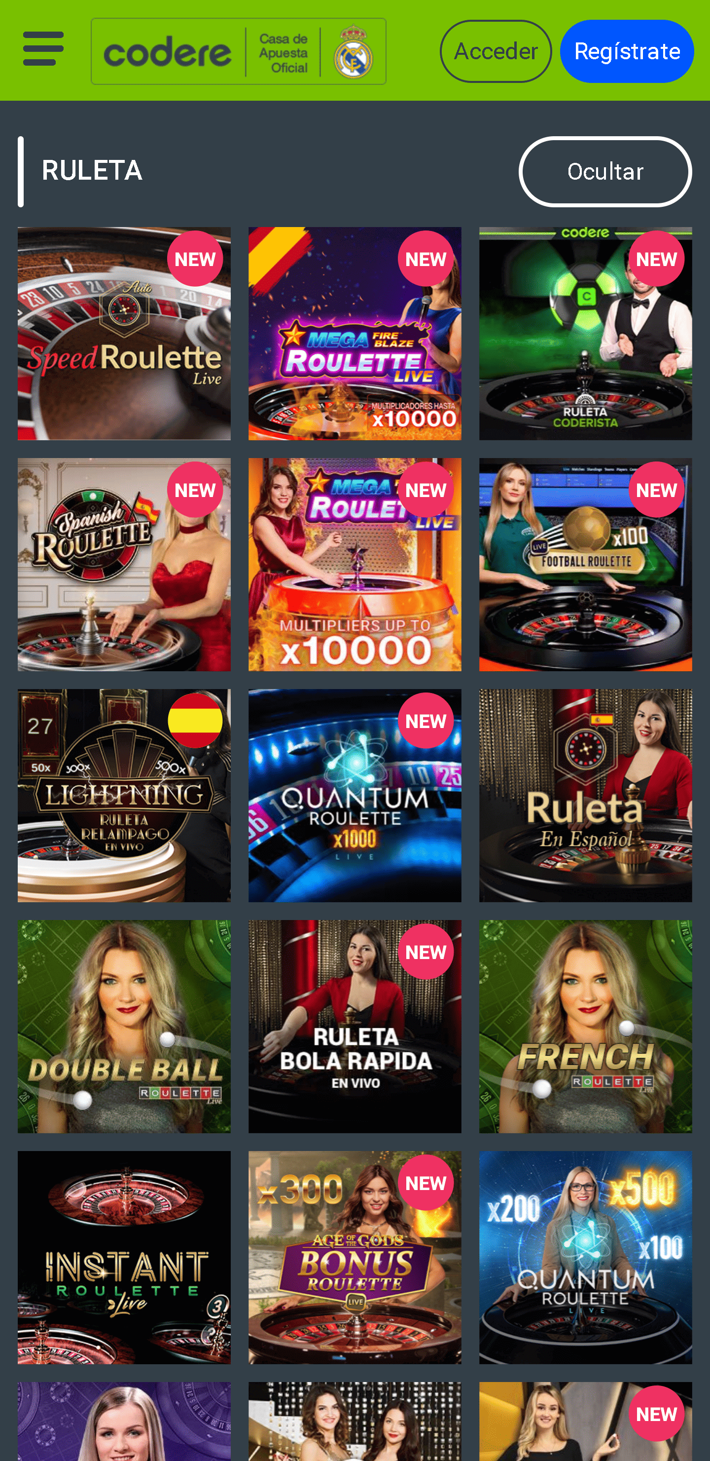 Sección Ruleta