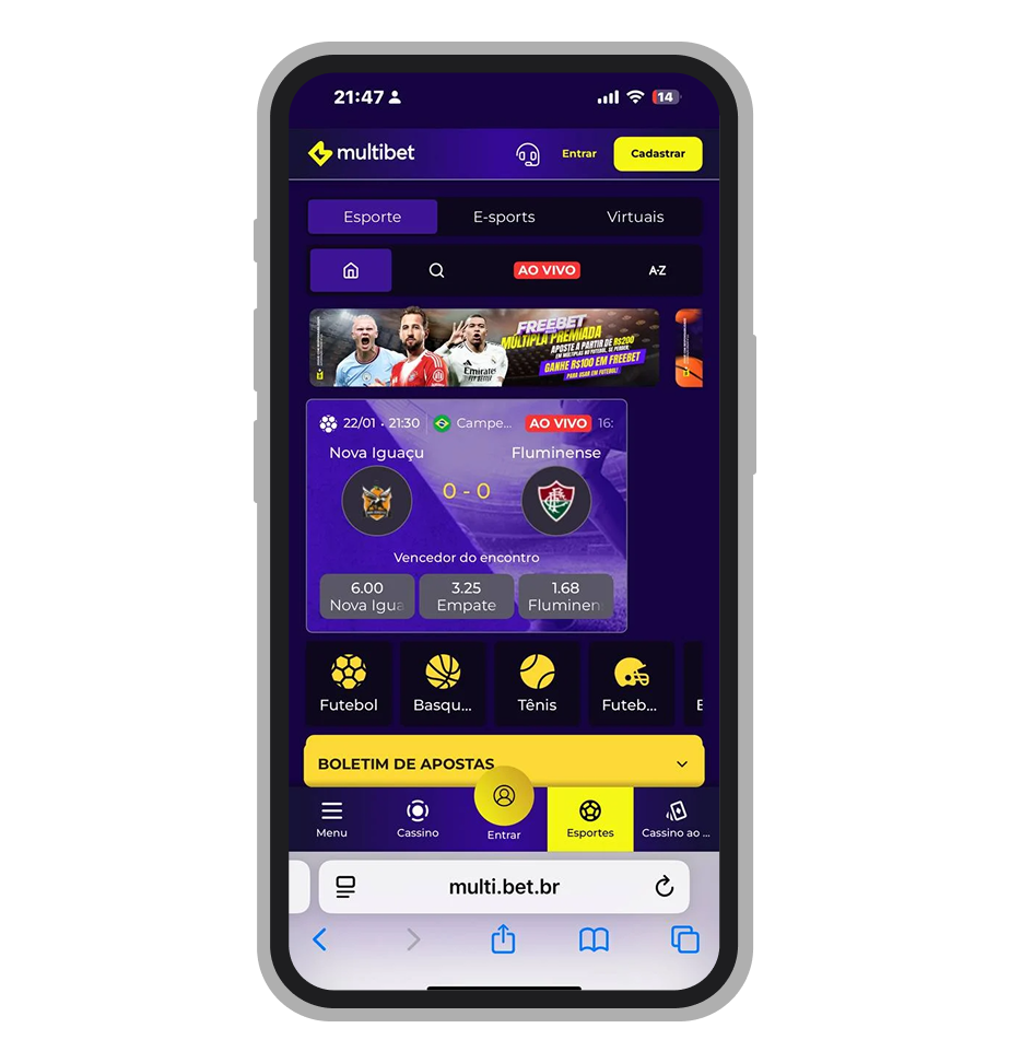 Multibet com odds competitivas no futebol ao vivo