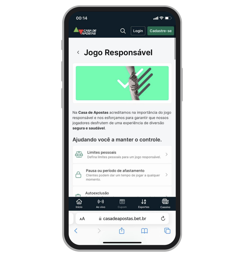 Seção de Jogo Responsável na Casa de Apostas