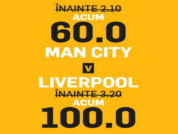 legalbet.ro: Cote uriase pentru un meci urias, Manchester City vs Liverpool.